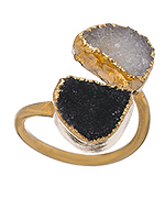 Charlene K Black and White Double Druzy Ring