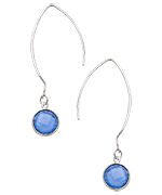 Charlene K Open Oval with Blue Quartz Earrings