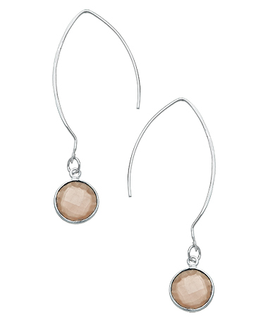Charlene K Open Oval with Smoky Topaz Quartz Earrings