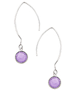 Charlene K Open Oval with Amethyst Quartz Earrings