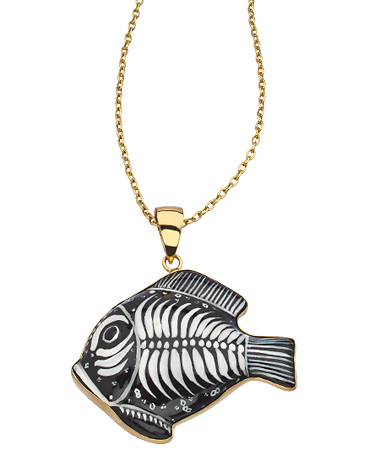Charles Albert Ceramic Fish Pendant Necklace