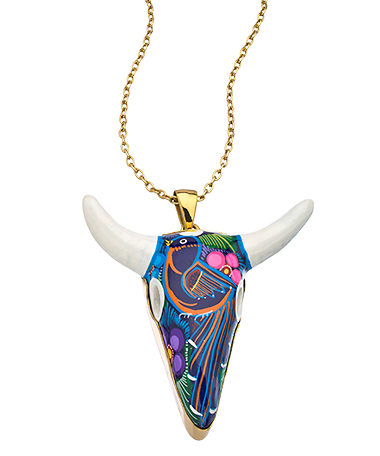 Charles Albert Ceramic Cow Skull Necklace