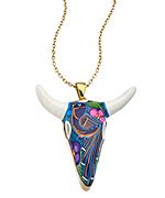 Charles Albert Ceramic Cow Skull Necklace