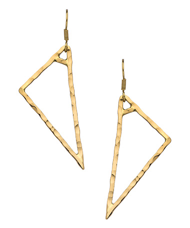 Charles Albert Alchemia Hammered Triangle Earrings