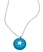 Charmed Circle Turquoise Silver Star Pendant Necklace