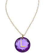 Charmed Circle Purple Amethyst Personalized Initial Necklace