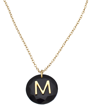 Charmed Circle Onyx Personalized Initial Necklace
