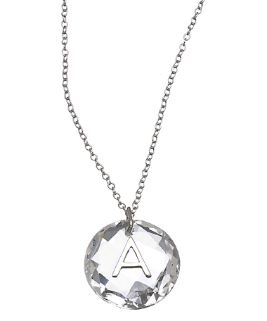 Charmed Circle Silver Crystal Personalized Initial Necklace