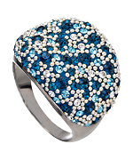 Chelsea Taylor Blue Swarovski Cluster Cocktail Ring
