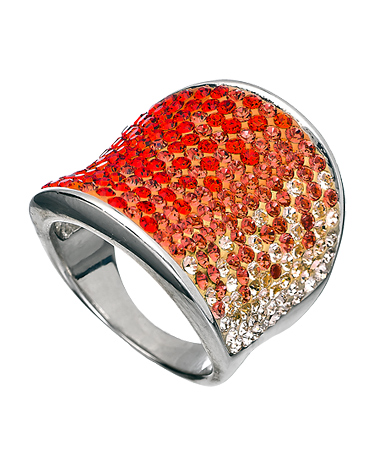 Chelsea Taylor Red color Fade Swarovski Large Cocktail Ring