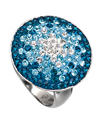 Chelsea Taylor Blue Color Fade Star Burst Cocktail Ring