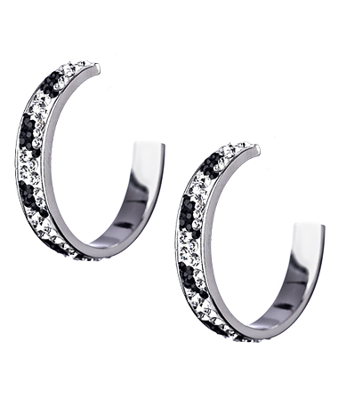 Chelsea Taylor Swarovski Zebra Hoop Earrings