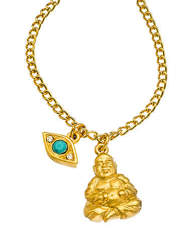 Claudia Rowe Buddha and Evil Eye Pendant Necklace