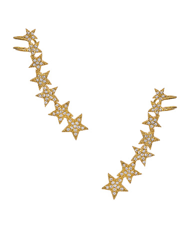 Crystal Streets Star Ear Cuff Earrings
