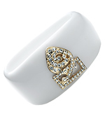 Danielle Stevens White Resin Crystal Bangle