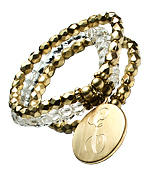 Danielle Stevens Clear Gold Czech Crystal Initial Charm Bracelet