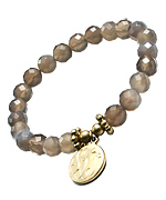 Danielle Stevens Monogram Gray Agate Charm Bracelet