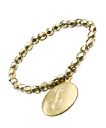 Danielle Stevens Gold plated Czech Crystal Initial Charm Bracelet