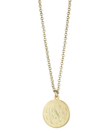 Danielle Stevens Gold Round Monogram Necklace