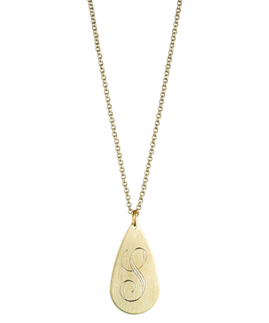 Danielle Stevens Gold Teardrop Initial Necklace