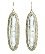 Danielle Stevens Gold and Watermelon Glass Oval Earrings