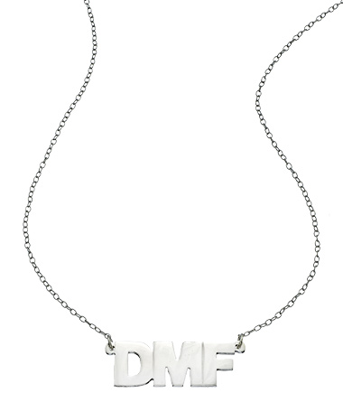 Danielle Stevens Personalized Three Block Letter Horizontal Pendant Necklace