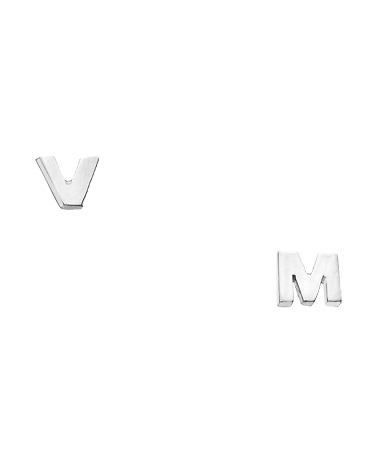 Danielle Stevens Block Letter Initial Stud Earrings