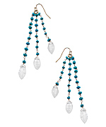 Dara Ettinger Gold Turquoise and Moonstone Linnie Drop Earrings