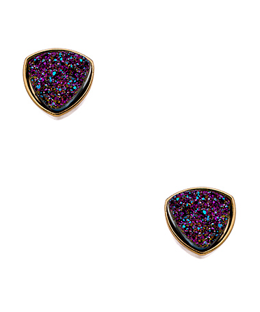 Dara Ettinger Disco Druzy and Gold Alicia Stud Earrings