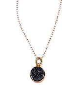 Dara Ettinger Gold and Black Druzy Sara Pendant Necklace