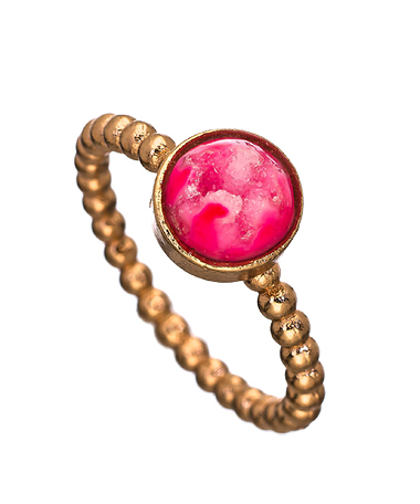 Dara Ettinger Pink Dyed Druzy Karina Stackable Ring