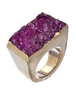 Dara Ettinger Bottom Dipped Gold and Pink Agate Abby Ring