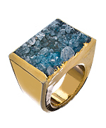 Dara Ettinger Bottom Dipped Gold and Blue Agate Abby Ring