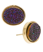Dara Ettinger Alicia Purple Druzy Stud Earrinngs
