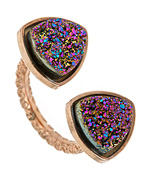 Dara Ettinger Tori Rainbow Druzy Horseshoe Ring