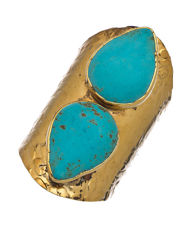 Dara Ettinger Casey Turquoise Teardrop Cigar Ring