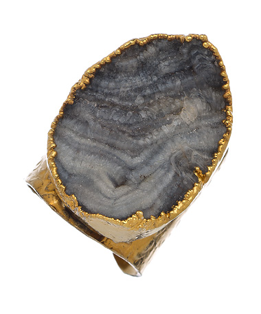 Dara Ettinger Susan Chalcedony Druzy Cigar Ring