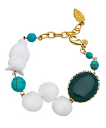 David Aubrey Multi Stone Owl Bracelet