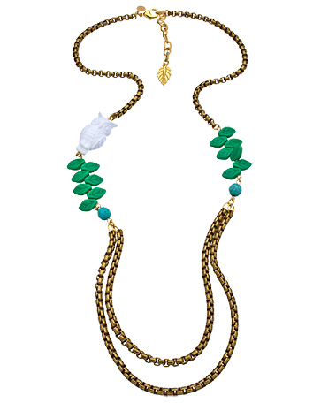 David Aubrey White Owl Necklace