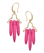 David Aubrey Pink Turquoise Three Spike Earrings