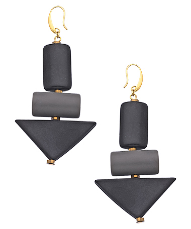 David Aubrey Black Triangle Geometric Earrings