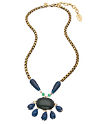 David Aubrey Blue Raindrops Pendant Necklace