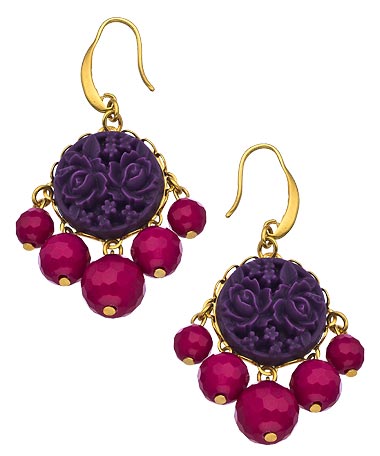 David Aubrey Gold and Jade Small Chandelier Earrings