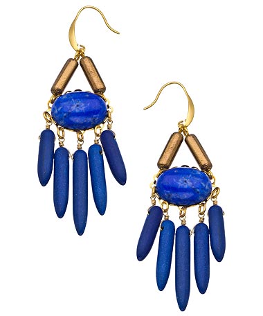 David Aubrey Gold and Multi Stone Amelie Spike Chandelier Earrings