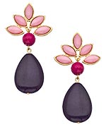 David Aubrey Gold and Jade Navette Earrings