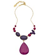 David Aubrey Gold and Dyed Jade Zoi Pendant Necklace