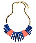 David Aubrey Gold and Turquoise Amelie Spike Bib Necklace