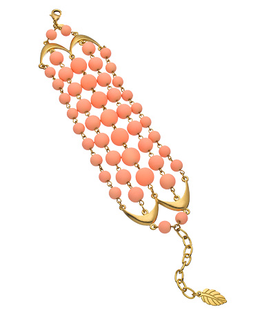 David Aubrey Belinda Peach Beaded Bracelet