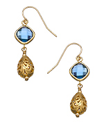 DelVecchio Designs Sapphire Blue and Filigree Double Drop Earrings