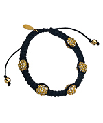 Devora Libin Jewels Paula Black and Gold Pave Shamballa Bracelet